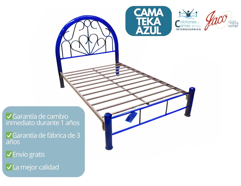 Jaco - Cama Teka Matrimonial Azul