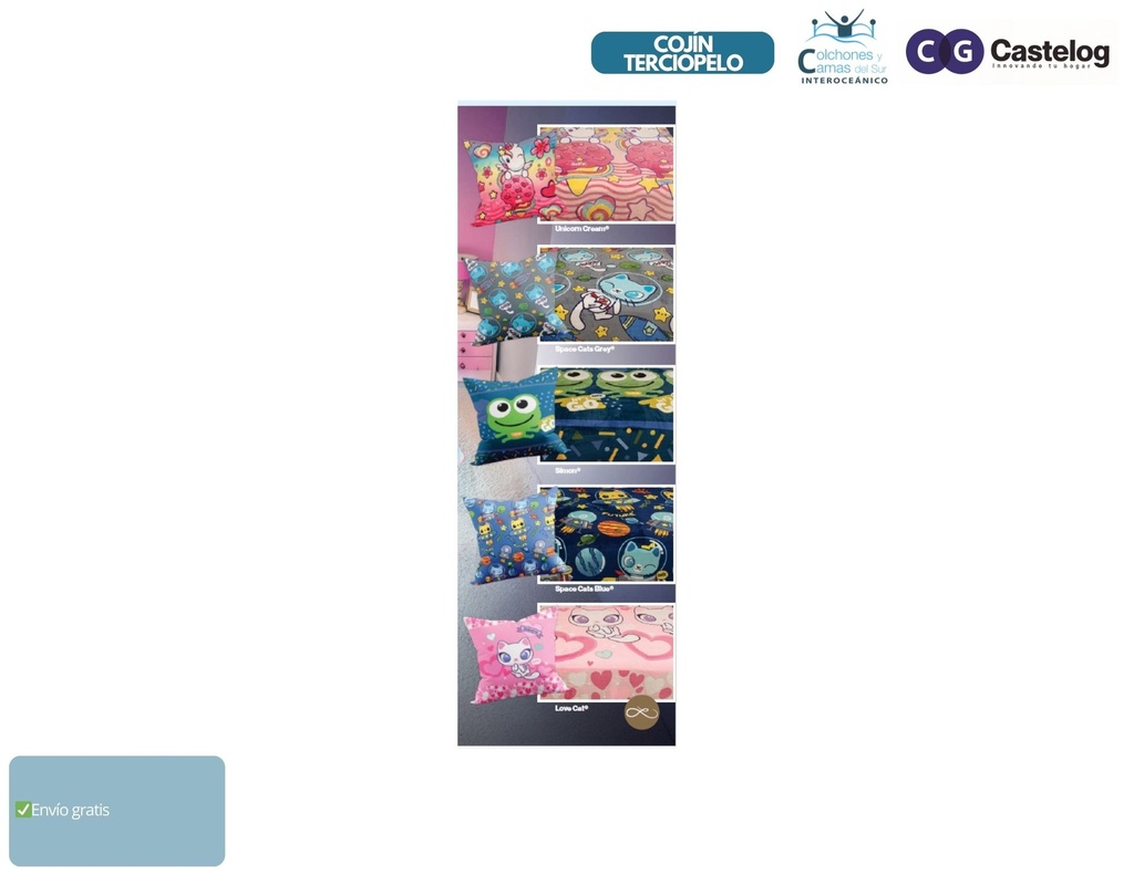 Castelog - Cojín Terciopelo Estampado