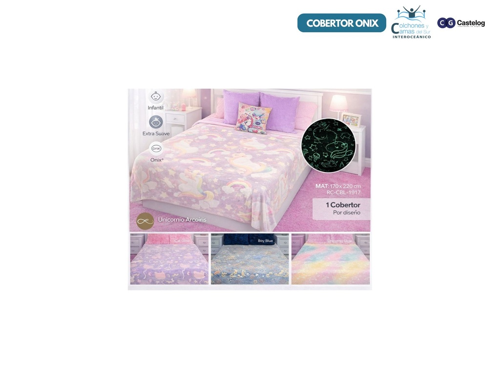 Castelog - Cobertor Ligero Fotoluminiscente Onix Std