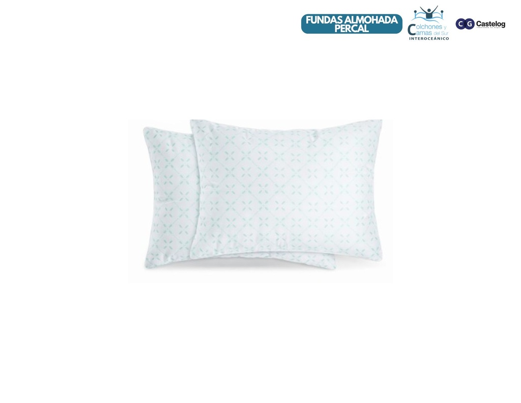 Castelog - Par de Fundas de Almohada Percal