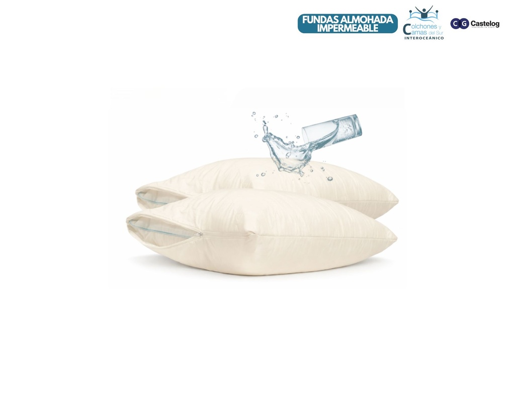 Castelog - Par de Fundas de Almohada Impermeable
