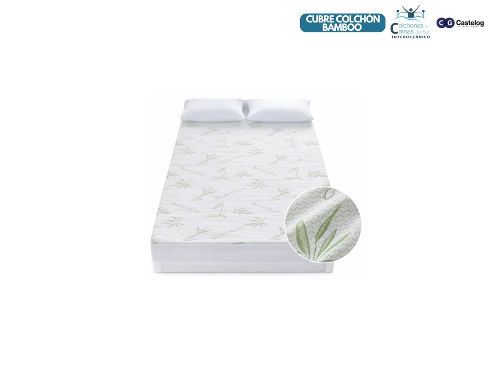 Castelog - Cubre colchón Bamboo Matrimonial