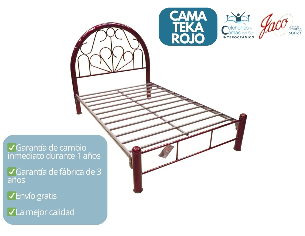 Jaco - Cama Teka Individual Rojo