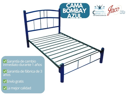 Jaco - Cama Bombay Matrimonial Azul