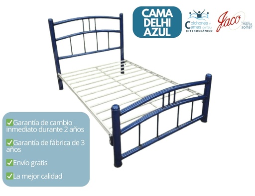 Jaco - Cama Delhi Matrimonial Azul